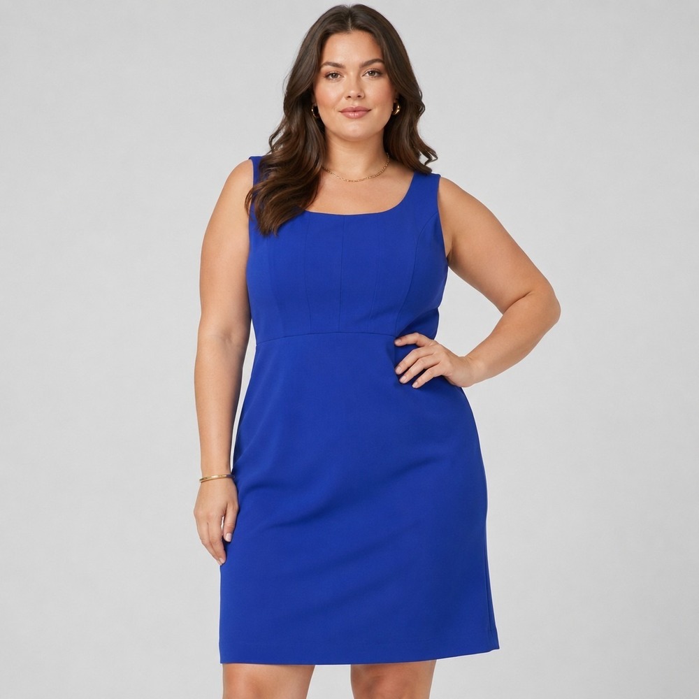 KASPER Separates Size 18 Royal Blue Sleeveless Career Officewear Sheath Dress